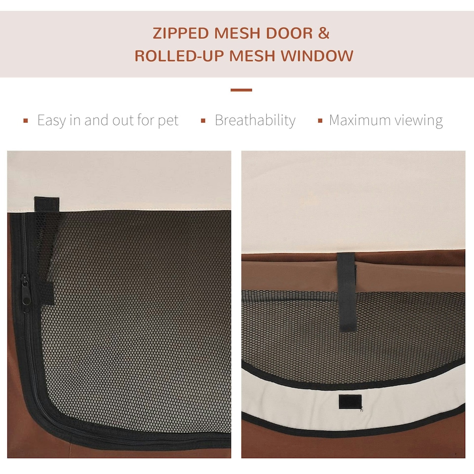 image 1 of PawHut Folding Fabric Soft Pet Crate Dog Cat Travel Carrier Cage
