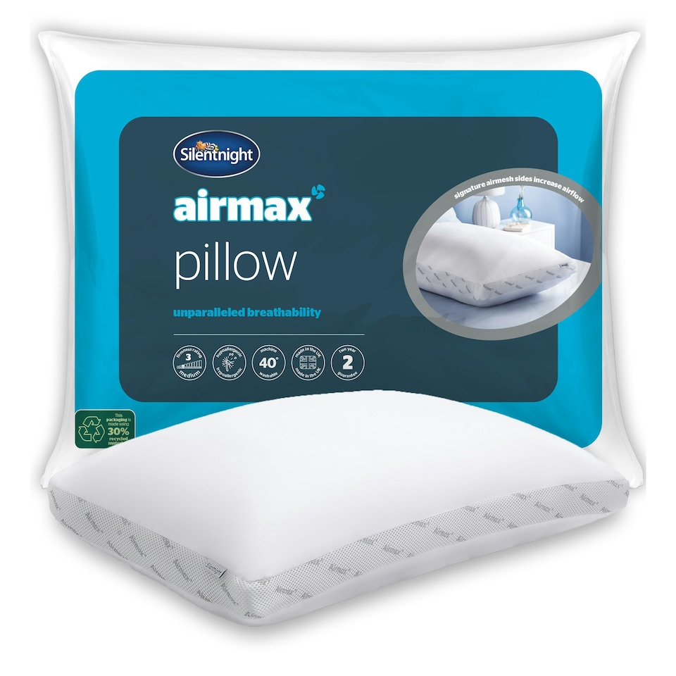 image 1 of Silentnight Airmax 5cm Mattress Topper and Pillow Set White | Double with 2 Pillows | Double