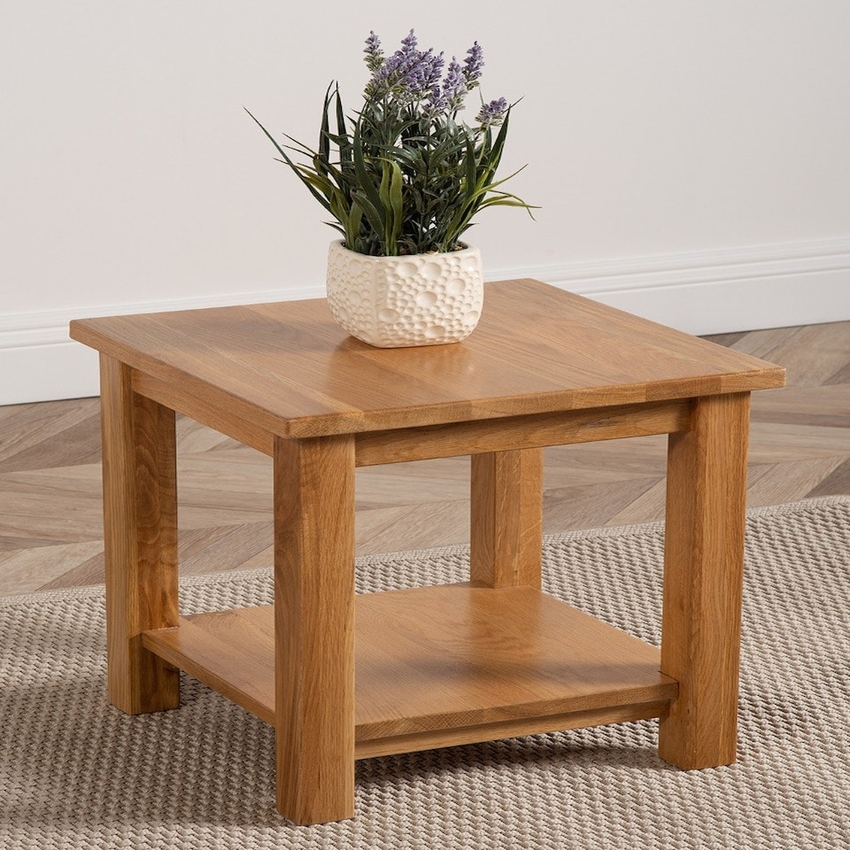 image 1 of Oslo Solid Oak Lamp Table for Living Room