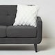 image 2 of Homescapes Geometric Diamond White Tufted Cotton Cushion - 45 x 45 cm | White | 1