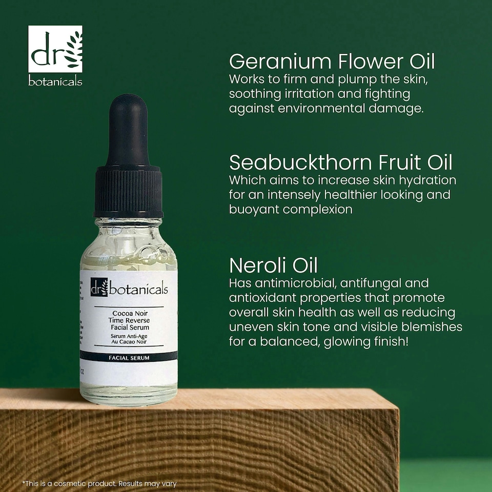 image 1 of Dr Botanicals Cocoa Noir Time Reverse Facial Serum 15ml