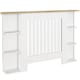 image 1 of HOMCOM Radiator Cover with Open Storage Shelves, Vertical Slatted Cabinet Shelf Heater Cover for Living Room, Hallway, Medium, White (H: 83 / W: 124 / D: 19 cm) | White