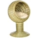 image 1 of PawHut Raised Cat House, Natural Mat Grass Cat Bed w/ Stand Cushion, Φ41x 69 cm