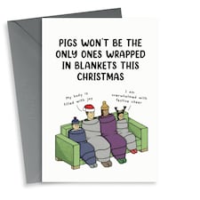 Funny Pigs In Blankets Christmas Card