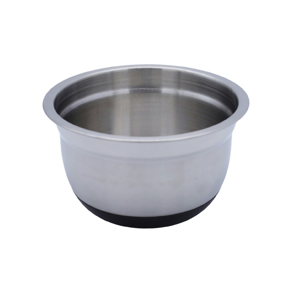image 1 of Buckingham Stainless Steel Deep Salad / Mixing bowl with black silicone base 2.7 Litre/ 21.5 cm