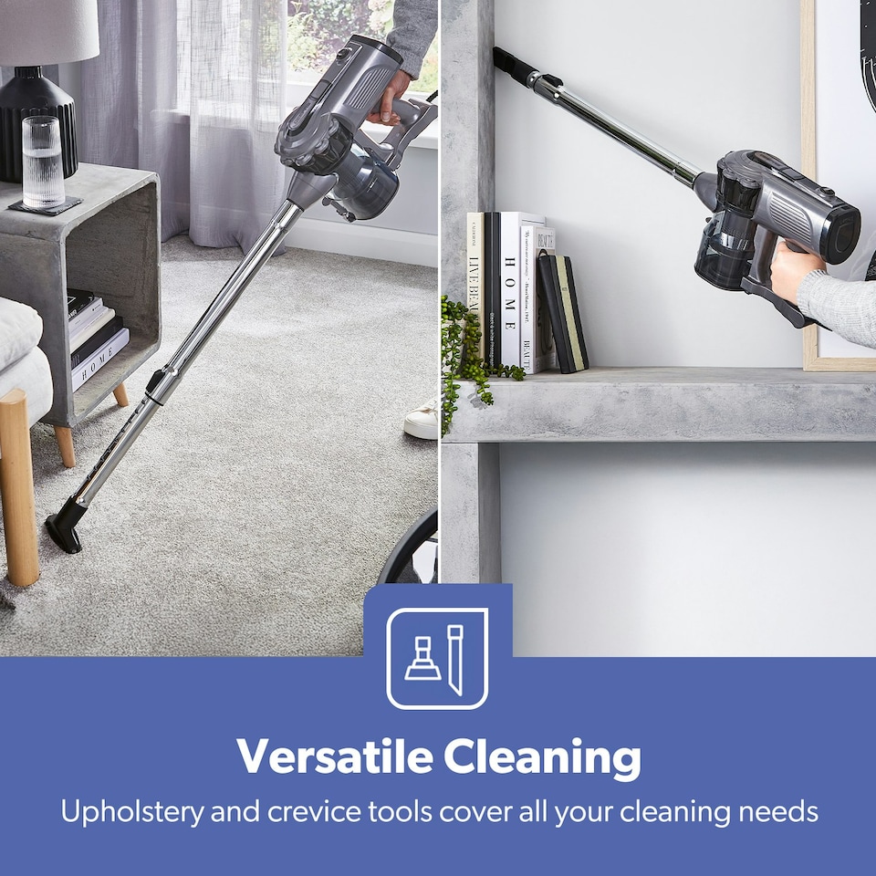 image 1 of GEEPAS 2-in-1 Corded Stick & Handheld Bagless Upright Vacuum Cleaner - Black