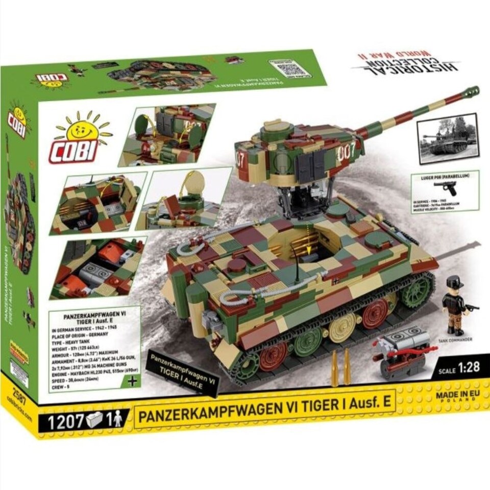 image 1 of Executive Edition Panzerkampfwagen VI Tiger Ausf. E. tank brick model - COBI 2587 - 1207 bricks