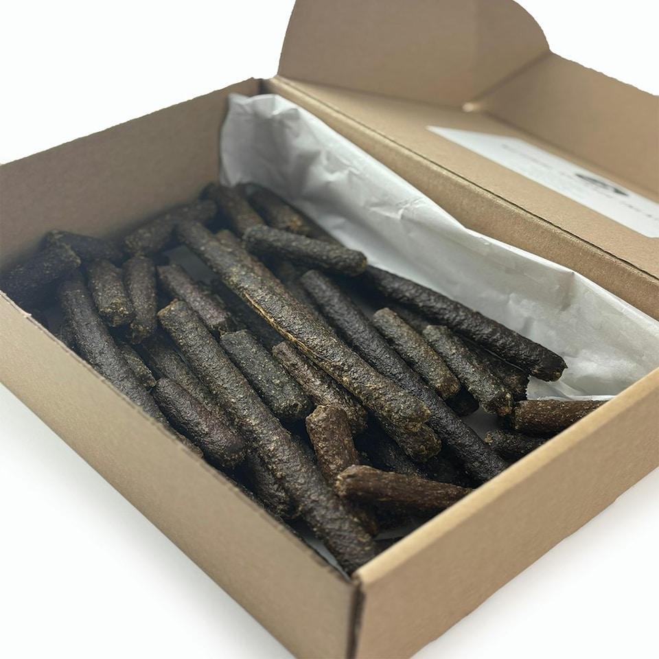 image 1 of HugglePets Assorted Natural Sausage Sticks Dog Treat Box (40 pcs)