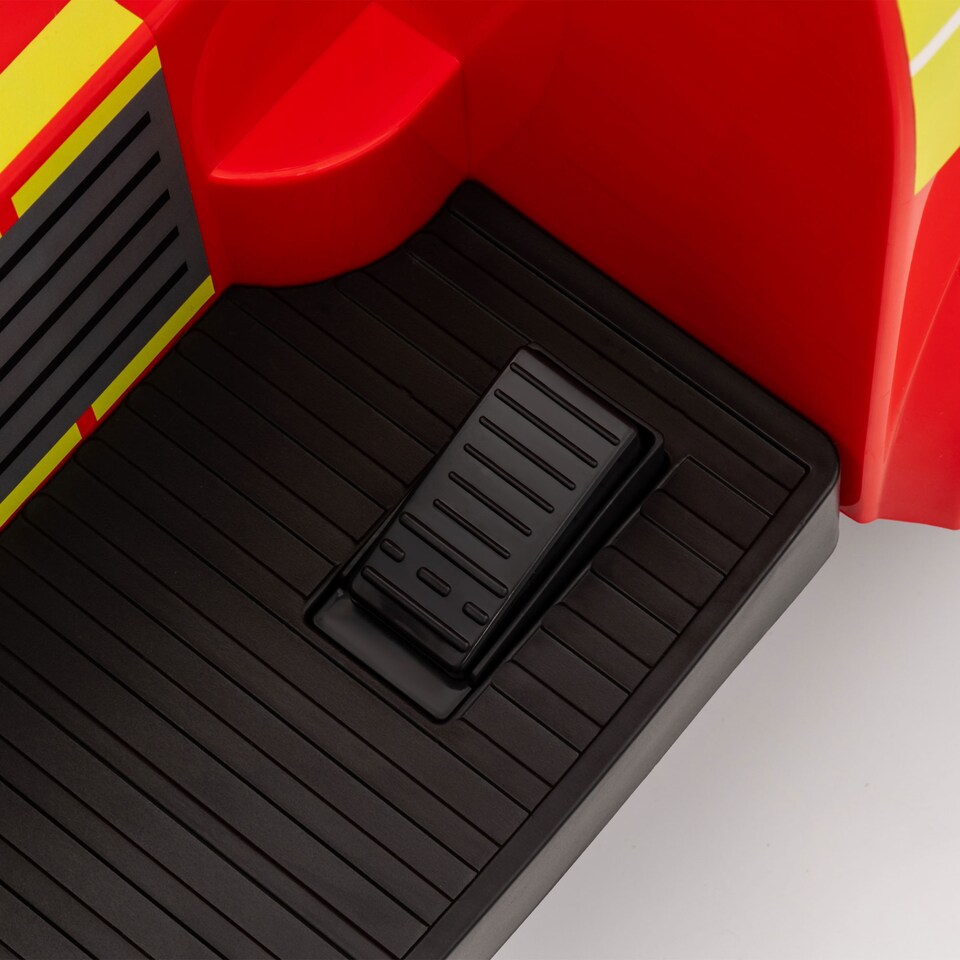 image 1 of AIYAPLAY Ride on Fire Truck, 12V Kids Electric Car with Sirens, Flashing Lights, Firefighting Tools, Music, Horn, Slow Start, Gift for Boys and Girls, Red