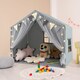 image 3 of COSTWAY Kids Play Tent 3-4 Kids Large Play Tent House Grey Grey