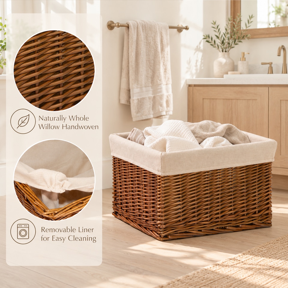 image 1 of Wickerfield Wicker Storage Basket with Removable Liner