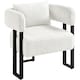 image 2 of Yaheetech Boucle Barrel Accent Chair with Metal Legs Lumbar Pillow | White