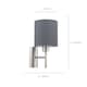 image 3 of EGLO Pasteri Steel Satin Nickel & Grey Fabric Wall Lamp