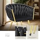 image 4 of Dining Chair Astano - padded, velvet, knot design, continuous backrest | Black | black/gold | 2