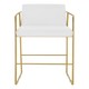image 1 of Interiors by Premier White Bar Chair Stool with Back, Gold Frame Sleek Breakfast Bar Stool for Home Bar, Bar Chair with Footrest