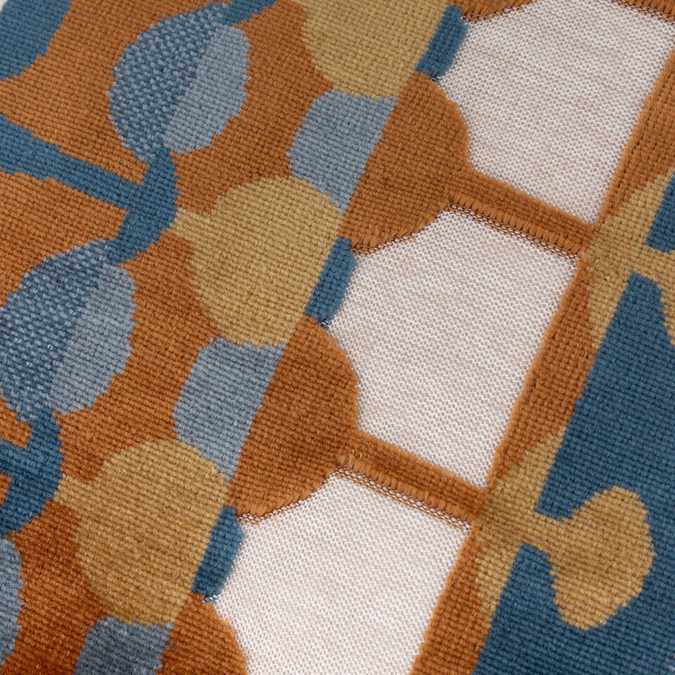image 1 of Furn Metro Abstract Velvet Jacquard Cushion | Orange | Ginger