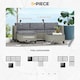 image 3 of Outsunny 5 Pieces PE Rattan Garden Furniture Set, 4 Seater Garden Corner Sofa Set with Glass Coffee Table, Wicker Outdoor Furniture Set with Cushions for Patio Deck, Dark Grey