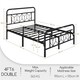 image 3 of Yaheetech 4ft6 Double Vintage Metal Bed Frame with Diamond Pattern Headboard Black