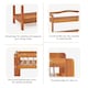 image 10 of COSTWAY 2-Tier Wood Shoe Rack Solid Shoe Storage Shelf Brown