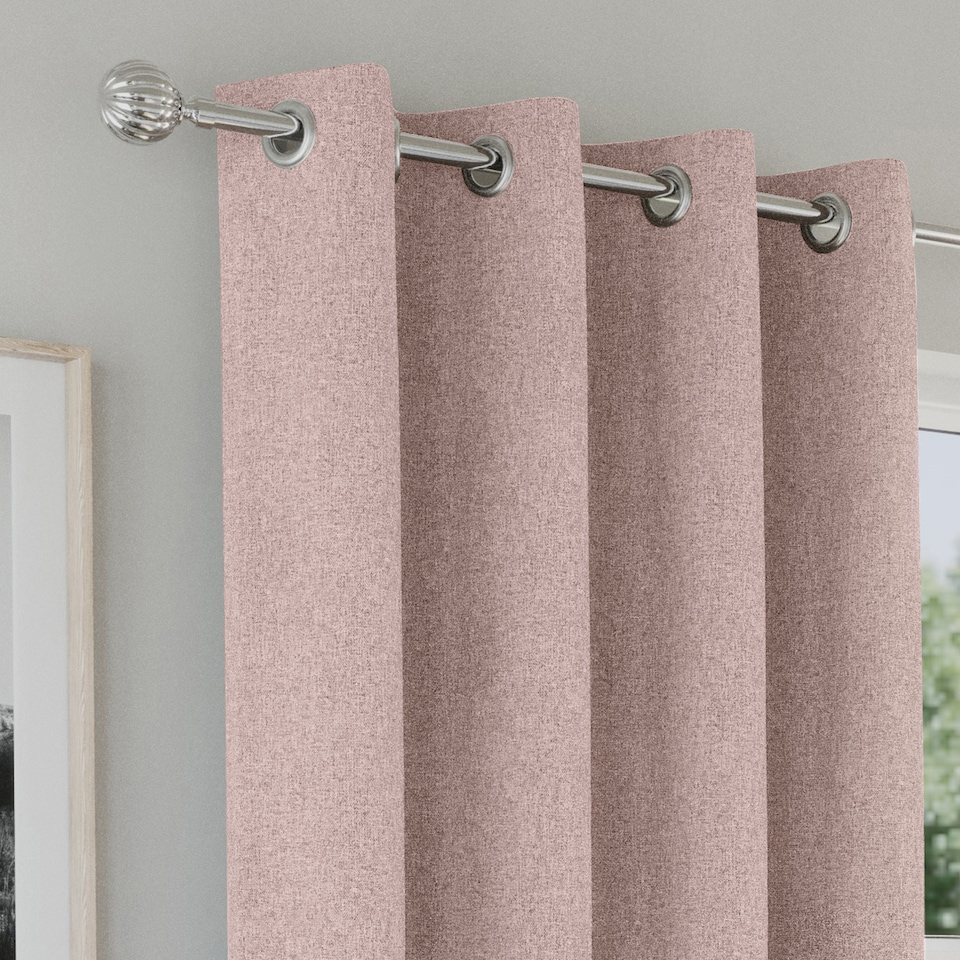 image 1 of Enhanced Living Austin Blackout, Thermal Blush Curtains with Eyelet Header (PAIR) - 66x72 inch (168x183cm) | Pink | Blush | 2