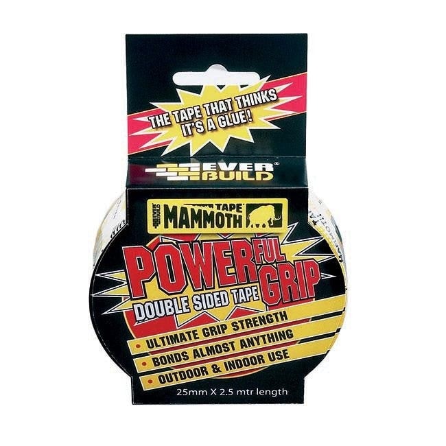 Everbuild Mammoth Powerful Grip Double Sided Tape 25mm x 2.5m - One Colour - One Size