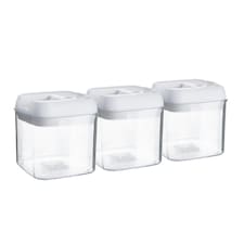 Argon Tableware Flip Lock Plastic Food Storage Containers - 500ml - White - Pack of 9