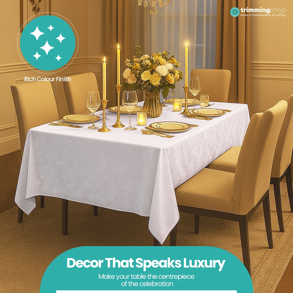 image 1 of Rectangle Crushed Velvet Table Cloth, Washable Table Cover - 70" x 144"
