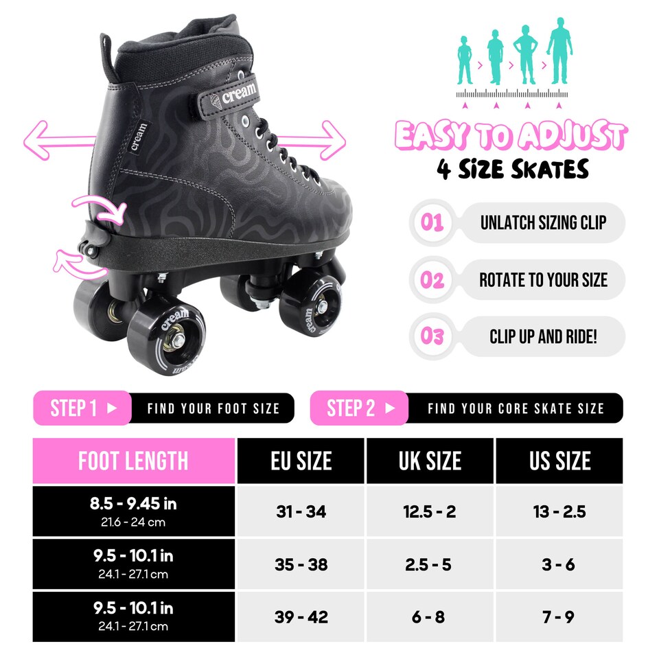 image 1 of CREAM Scoop Quad Roller Skates, Adjustable