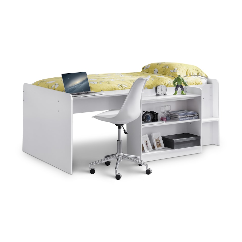 image 1 of Neptune 90cm Single White Midsleeper Cabin Bed with Desk