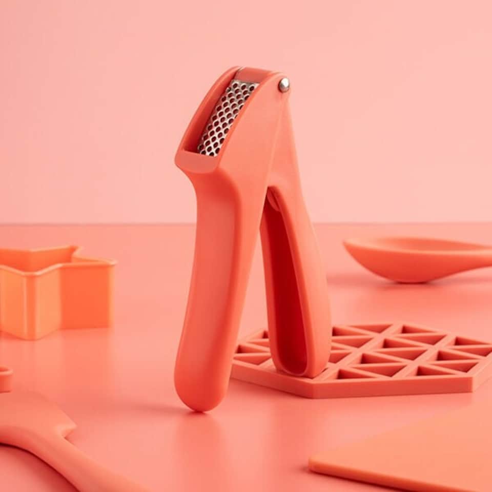 image 1 of Fusion Twist Garlic Press Coral