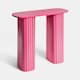image 3 of OHS Madison Console Table Ribbed Engineered Wood Entryway Display Desk | Pink | Hot Pink