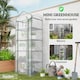 image 6 of Outsunny 5 Tier Mini Greenhouse Grow House w Roll Up Door, WhiteGreen