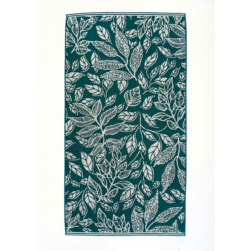 image 1 of Mixed Leaves 100% Cotton 550gsm Supersoft Towels Blue | Teal | Bath sheet