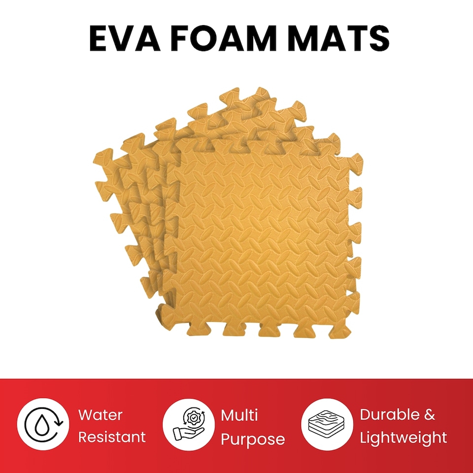 image 1 of Pack of 4 30x30cm Light Orange Coloured 1cm Thick EVA Foam Mats