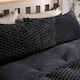 image 2 of OHS Luxury Waffle Textured Fleece Duvet Cover and Pillowcase Bedding Set Grey | Charcoal | Super King