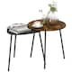 image 1 of HOMCOM Nesting Side Table Set of 2, Nest of Tables with Metal Frame for Living Room, Bedroom, Home Office, Rustic Brown