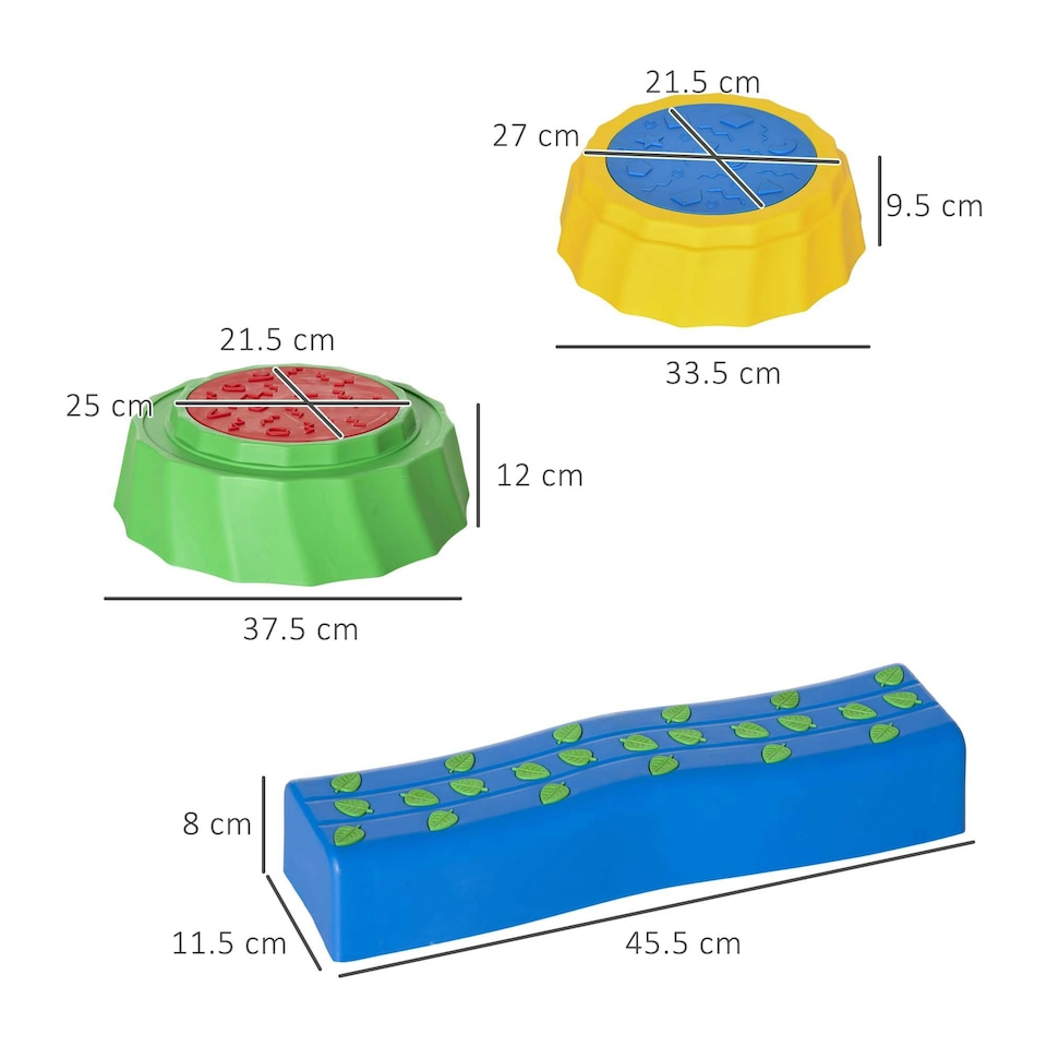 image 1 of Outsunny Eight-Piece Kids Stepping Stones w/ Non-Slip Surface & Bottom, for Kids