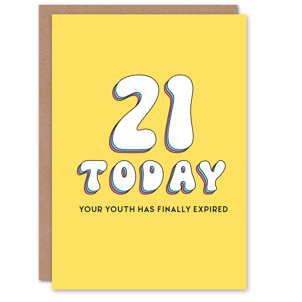 image 1 of 21st Youth Expired 21 Year Old Milestone Her Birthday Card