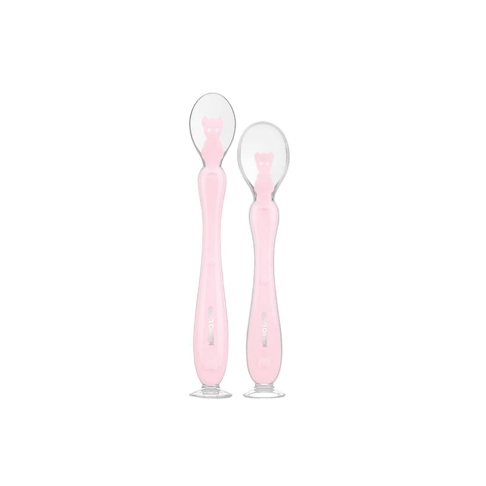 image 1 of Kikka Boo Silicone Spoons With Suction Cup Pink 2Pk
