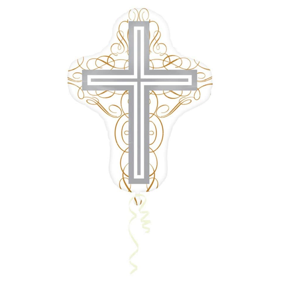 Amscan Supershape Cross Balloon - White - One Size