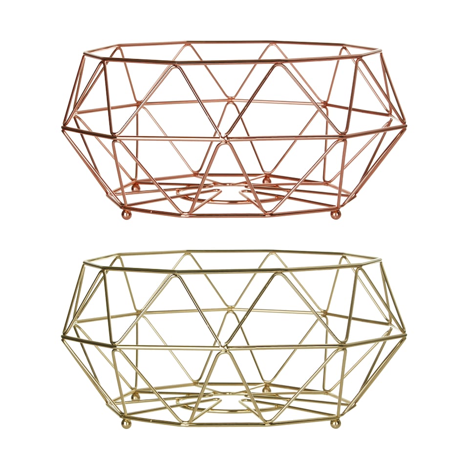 image 1 of Interiors by Premier Gold Finish Fruit Basket, Stylish Wire Bowl For Displaying And Storing Fresh Fruit, Durable Metal Gold