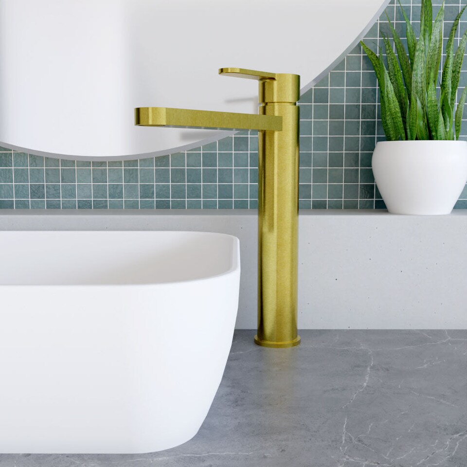 image 1 of Balterley Pride Round High-Rise Mono Basin Mixer Tap | Copper | Brushed Brass | 1