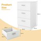 image 2 of COSTWAY Wooden Nightstand w/3 Drawers Space-saving End Table White