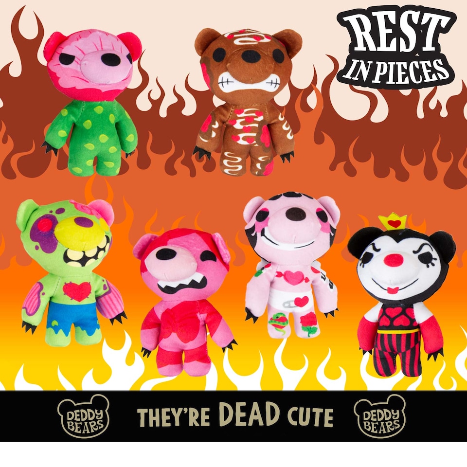 image 1 of PMS Deddy Bears Slick Soft Toy with Coffin 30cm x 12.8cm Multicolour