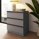image 5 of FWStyle Lania Ripple Ridged 3 Drawer Chest Of Drawers Matt Grey
