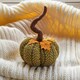 image 2 of Marco Paul 13cm Green Plush Pumpkin Soft Fabric Autumn Decoration for Halloween & Seasonal Displays