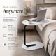 image 3 of MantraRaj Side Table for Sofa & Bed Small Snack Coffee Table Compact Couch Sofa Side Table White
