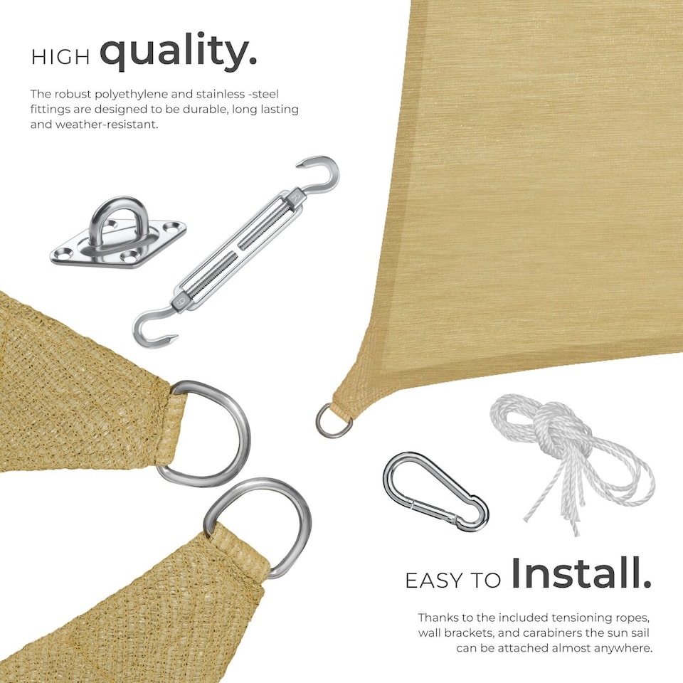 image 1 of Sun Sail Sonny, UV Protected, Water-Resistant and Anti-Tear | Cream | sand | 4 x 6 m | 1