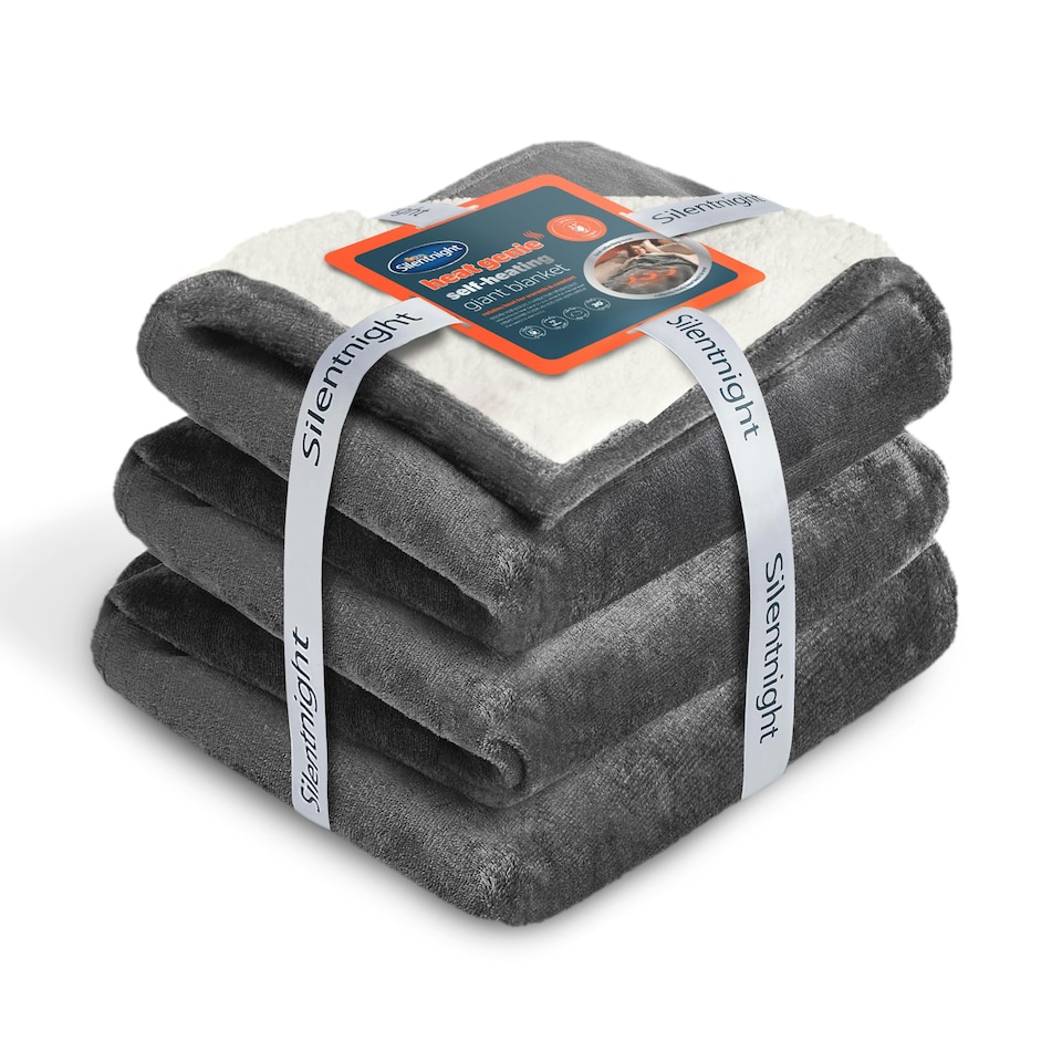 image 1 of Silentnight Heat Genie Self-Heating Giant Blanket - 2 Pack