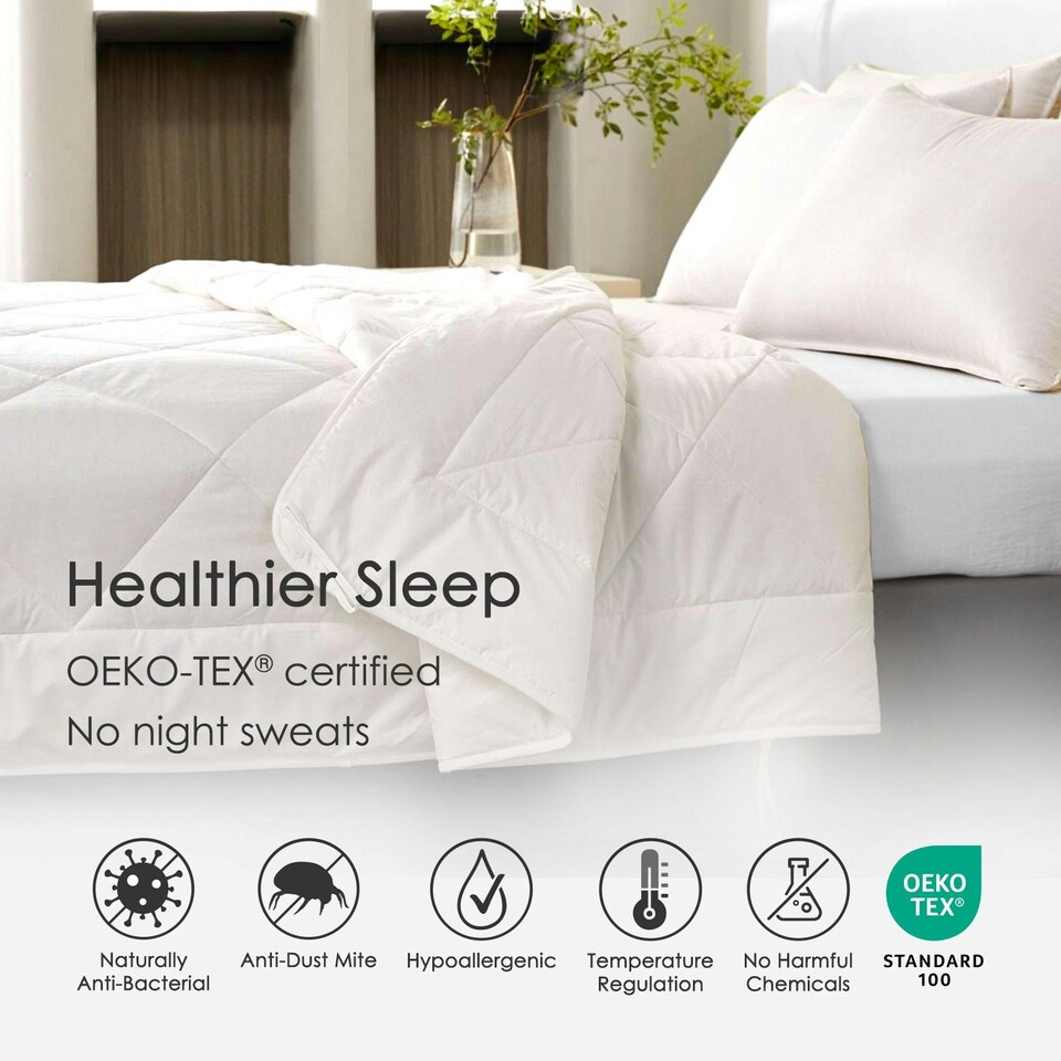 image 1 of Homescapes Australian Wool 400 GSM Heavy Duvet, Double | White | Double